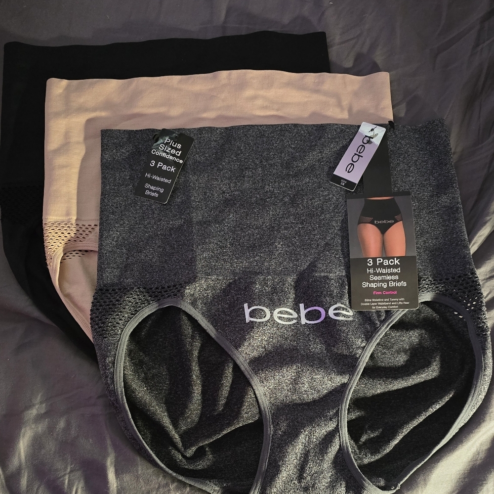 Bebe High-Waisted 3X Seamless Shaping Briefs Bundle= Pack Of 3 Brand New!